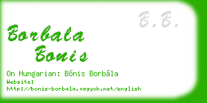 borbala bonis business card